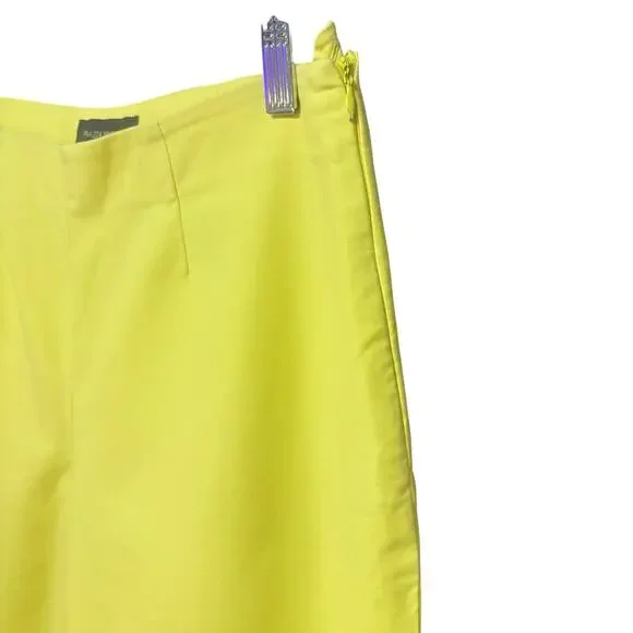 PIAZZA SEMPIONE Audrey Yellow Made in Italy Crop Pants M - Picture 5 of 8